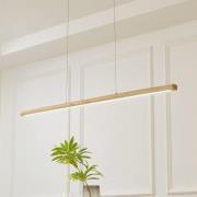Lucande LED-riippuvalaisin Maruta, puu, palkki, 120 cm, 3000K