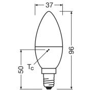 OSRAM LED-lamppu kynttilä opaali E14 4.9W 827 3-pack 3-pack