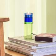 HÜBSCH Astro teevalaisinkannatin, vihreä/sininen, kristallilasi, 15 cm