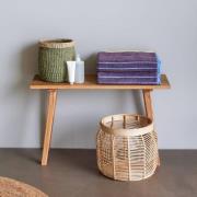 HÜBSCH Luna-korit, 2 kpl, rottinki, luonnonväri, Ø 34 & 44cm