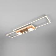 Albany LED-kattovalaisin, ruskea, 100 x 28 cm, alumiini, CCT himmennet...