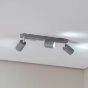 Kattokohdevalo Livia, harmaa, 52 cm, 3-lamppuinen, metalli, GU10