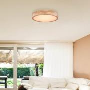 Rainer LED-kattovalaisin, Ø 40 cm, puuefekti, metalli, CCT