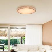 Rainer LED-kattovalaisin, Ø 60 cm, puuefekti, metalli, CCT