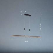 LED-riippuvalaisin Shine-Wood, tammi/musta, 125 cm, CCT