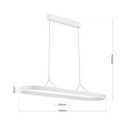 Carrara LED-riippuvalaisin, valkoinen, korkeussäädettävä, CCT