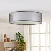 Lindby kattovalaisin Tobia, harmaa, tekstiili, Ø 50 cm, E27