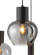Riippuvalo Ligari, musta/savuharmaa, pituus 126 cm, lasi