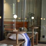 Northern LED-akku-pöytävalaisin Snowball, harmaanbeige, 2700 K