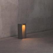 LED-pollarivalaisin Grot, 2700K, harmaa, betoni, IP55, korkeus 40 cm