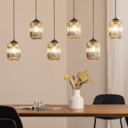 Verdi riippuvalaisin, pituus 115 cm, musta/savunharmaa, 6 valoa.