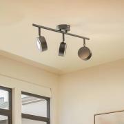 Lindby valonheitin Jyla, musta, 4000 K, 3-valo, GX53