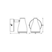 OSRAM kattospottivalaisin PEAR, musta, 1-lamppuinen, GU10-LED 2700 K