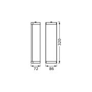 OSRAM seinälamppu BATHROOM, kromi, pituus 32 cm, metalli/lasi, IP44