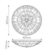 Kattovalaisin Inglenook, Tiffany-tyyli, teräs, lasi, värikäs