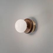 Tolosa seinävalaisin, messingin värinen, Ø 12 cm, lasi, puu