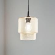 Lasinen riippuvalaisin Nesto, keltainen, Ø 18 cm, E27