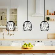 Riippuvalaisin Floresta, musta, pituus 89 cm, teräs/lasi, 3-valo, 3 va...