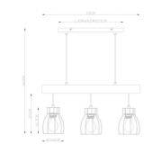 Mina-riippuvalaisin, pituus 60 cm, musta/ruskea, 3-valo.