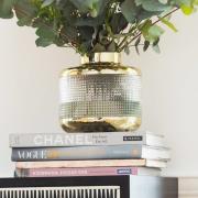 KARE Maljakko LA Noble, korkeus 18 cm, lasi, kulta/selkeä, käsintehty