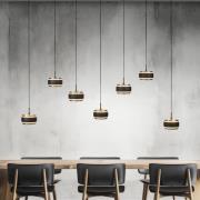 PURE LED-riippuvalaisin Falling Rings musta pituus 132 cm 7-lamppuinen