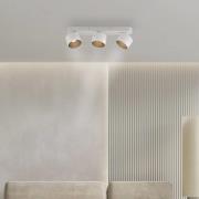 PURE LED-kattospotti Cup, valkoinen, pituus 56 cm, metalli, 3-lamppuin...