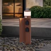 Lucande Pollarilamppu Corban, ruoste, anturi, pistorasiat, IP44