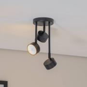 Kattokohdevalo Nemo, 34 cm, 3-lamppuinen, musta, kääntyvä, GX53