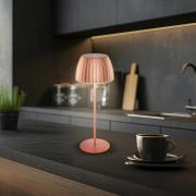 LED-akku-pöytälamppu Brilo unplugged Riffle, 36 cm, kupari