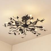 Lindby kattovalaisin Yos, 8-lamppuinen, 85 cm, musta-kultainen, E14