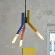 OSRAM riippuvalaisin Decor Straw, 3-lamppuinen, teräs, värikäs, E27