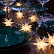 LED-valoketju, jossa vauvatähdet ulkona, 9-lamppuinen, valkoinen