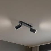 Kattokohdevalo Zoom, 2-lamppuinen, musta