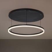 Lucande LED-kattovalaisin Orven, musta/marmori, Ø 50 cm, himmennettävä...