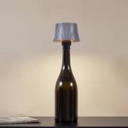 Lindby LED-akkupöytävalaisin Linor, savuharmaa, USB, himmennettävä