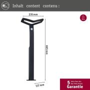 Paulmann LED-tunnistinvalaisin Alara, antrasiitti, 67 cm IP44