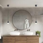 Helestra LED-riippuvalaisin DUC, musta, IP44, Ø 7 cm