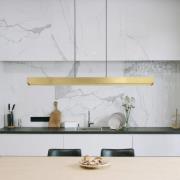 LED-riippuvalaisin Ethan, messinkivärinen, 150 cm, jatkettava