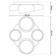 LED-kattovalaisin Eliora, 4-lamppuinen, valkoinen, CCT, kaukosäädin