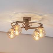 Binah kattovalaisin meripihka/antiikkikulta 4-valaisin Ø 60 cm lasi/me...