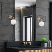 Seinävalaisin Viran, antiikkikulta, lasi, korkeus 25 cm, E14