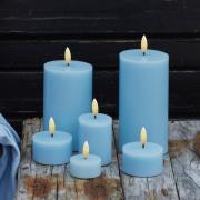 LED-kynttilä Sille, sininen, korkeus 13 cm, vaha, paristokäyttöinen