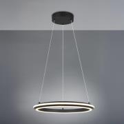 LED-riippuvalaisin Amador, Ø 45 cm, mattamusta, metalli, CCT