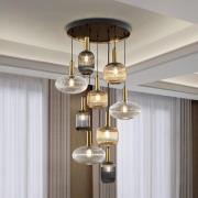 Riippuvalo Norma, himmennettävä, 9-lamppuinen, kaukosäädin, musta/mess...