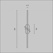 LED-seinävalaisin RENAISSANCE, messinki/musta, korkeus 63 cm, 2-osaine...