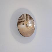 Seinävalaisin Lunar, valkoinen/puunvärinen, Ø 30 cm, G9