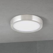 LED-kattovalaisin Disc, nikkelivärinen satiinipintainen, Ø 14 cm, CCT