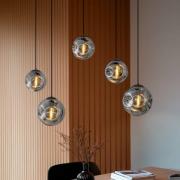 Lindby Riippuvalaisin Valentina, E27, 125.5cm korkea, harmaa, lasi