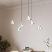 LED-riippuvalaisin Romeo, pituus 75 cm, nikkelivärinen metalli, 6-lamp...