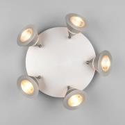 LED-kattokohdevalo Romeo, Ø 30 cm, nikkelivärinen, 5-lamppuinen.